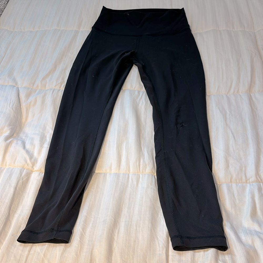 LULULEMON Black Align High Rise Leggings SMALL HOLE IN THE KNEE
